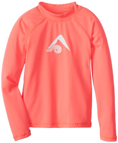 Kanu Surf Girls' Keri UPF 50+ Rashguard, Coral, X-Large (14/16) at Amazon