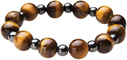 Tiger Eye Beaded Magnetic Bracelet - Relieves Arm/Wrist Pain, Asthma &amp; More