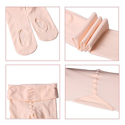 Girl's Ballet Dance Tights - Ultra-Soft Toddler Ballet Tights for Women (Black Pink, 2 Pairs, M)