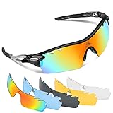 HODGSON Polarized Sports Sunglasses with 5 Interchangeable Lenses for Men Women Cycling Baseball Running Fishing Driving Golf Glasses, Tr90 Unbreakable
