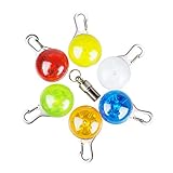 Morpilot Dog Cat Pet Collar Light 6Pcs, Waterproof LED Dog Collar Safety Night Walking Lights Keychain with Stainless Steel Carabiner, ID Tags, Battery Included