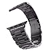 PUGO TOP Replacement for Apple Watch Band Ultra 2/Ultra Series 9/8/7/6/5/4/3/2/1/SE 42mm 44mm 45mm, Stainless Steel Metal Iphone Watch Link Band for iWatch (3 blades Black, 42mm/44mm/45mm/49mm)