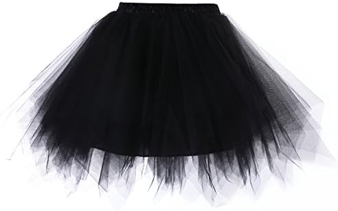 Future girl 1950s Vintage Tutu Petticoat Ballet Bubble Tutu (XXL, Black)