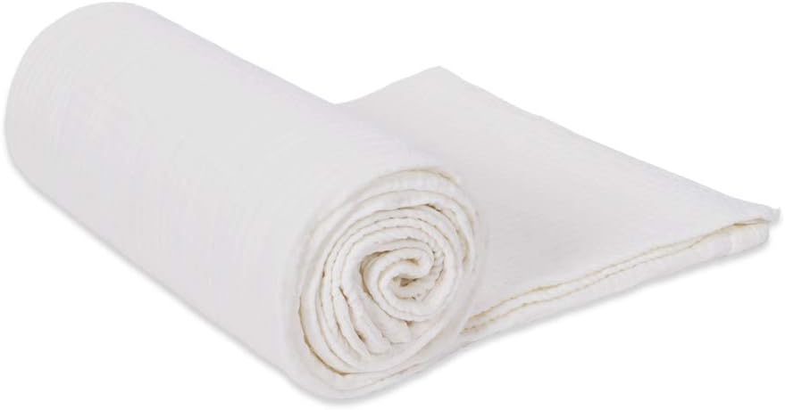 EMME 100% Cotton Muslin Blankets for Adults 4-Layer Breathable Muslin Throw Blanket Pre-Washed Lightweight Bed Blankets Soft Cotton Blanket All Season (White, 55"x75"): Home & Kitchen