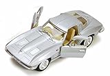 Kinsmart 1963 Chevy Corvette Stingray, Silver 5358D - 1/36 scale Diecast Model Toy Car, but NO BOX