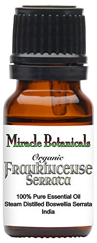 Miracle Botanicals Organic Frankincense Essential Oil - 100% Pure Boswellia Serrata - 10ml or 30ml Sizes - Therapeutic Grade - India 10ml