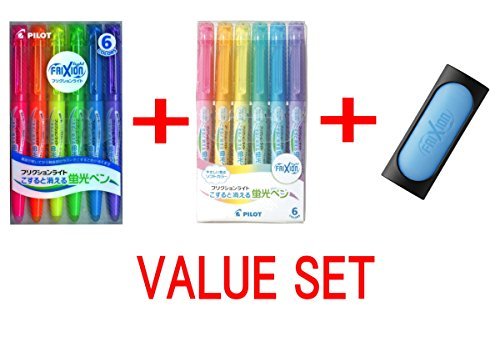 Pilot Frixion 6 Color Eraser Value set ( 3 Items) (Best Color For Memorization)