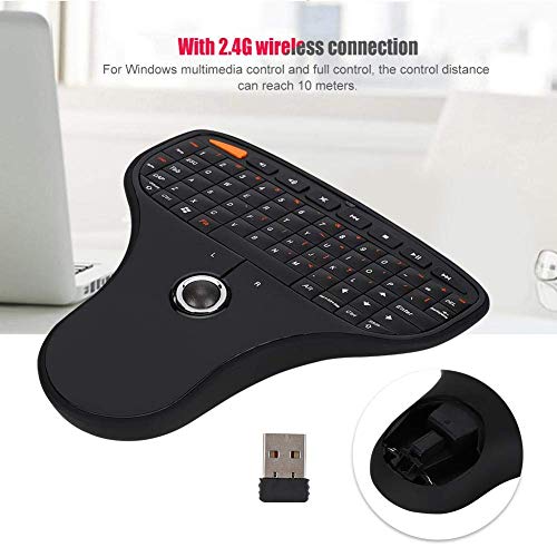 Keyboard with Trackball Mouse, Wireless Multimedia Keypad QWERTY Layout