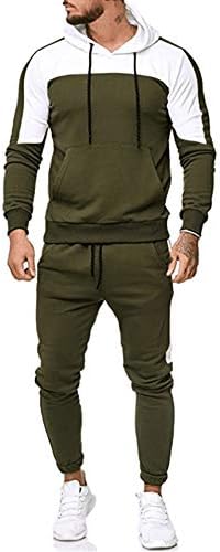 Moserian Men's Autumn Patchwork Sweatshirt Tops Pants Sets Sports Suit Tracksuit