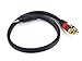 Monoprice Audio Cable - 1.5 Feet - Black | Premium Stereo Male to 2RCA Male 22AWG, Gold Plated