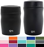 Simple Modern 16oz Rover Food Jar - Vacuum Instulated 18/8 Stainless Steel Food Storage Container - Hydro Thermos Flask - Midnight Black