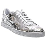 PUMA Men's Basket Classic Metallic Fashion Sneaker, Silver, 10.5 M US