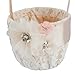 Customoffi Modern Basket – Best for Flower Girl Basket for Weddings – Classic and Elegant Round Basket with Handle