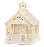 Lenox Holiday Christmas Village School House Figurine Lights Up