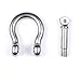 Mxeol Clevis Shackles D Ring Chain Shackle for Towing Stainless Steel 5/16 Inch (Pack of 3)