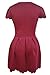 Sidefeel Women Elegant Sweet Scallop Pleated Party Dress Small Red