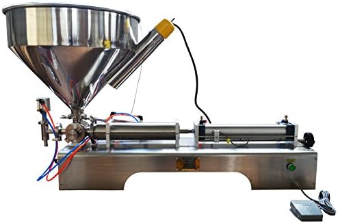 Techtongda Updated 110V Paste Liquid Heating Filling Machine 100-1000ml with New Type Heating Hopper（Item#160417）