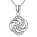Alberoo Necklace,925 Sterling Silver with 5A Cubic Zirconia Pendant Necklace Jewelry, Gift for Women