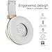 Aita Bluetooth Headphones On Ear Foldable Wireless Headphones with FM Radio, Microphone, TF Card Reader and LED Lights, Soft Memory-Protein Earmuffs (White)