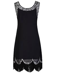 Vijiv vestido de noche vintage con lentejuelas adornadas de los años 20 para mujer