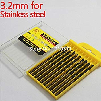 Generic DIN338 10 Pieces HSS Metalworking 3.2mm Twist Drill Bits For Metal
