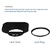 Haoge 43mm Square Metal Screw-in Lens Hood for Voigtlander Nokton Classic 35mm f1.4 40mm f/1.4 MC SC VM, Carl Zeiss Biogon T* ZM 35mm f2.8 35mm f2, Leica X Typ 113, Leica X Vario Type 107 Lens