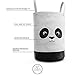 Fawn Hill Co Panda Laundry Hamper Basket for Baby Nursery or Toddler Room | Collapsable Storage Tote Organizer with Durable Handles for Clothes, Kids Toys, Dirty Laundry | Modern Decor (Black & White)