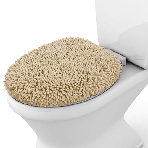 BYSURE Beige Bathroom Rug Set 3 Piece, Bath Rugs Toilet Rugs and Mats
