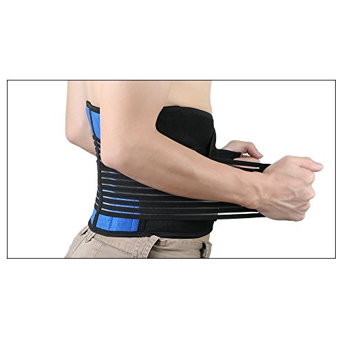 DOTASI Deluxe Neoprene Double Pull Lumbar Lower Back Support Brace Exercise Belt (L(Waist 34-38")) - Thumbnail 6