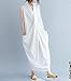QA3 Women Long Maxi Dress 100% Cotton Crossing Front Big Pocket Elegant Lady