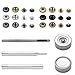 120 Set Leather Snap Fasteners Kit, 0.49 inch Metal Button Snaps Press Studs with 4 Installation Tools, 6 Color Leather Snaps for Clothing Leather Bracelet Jeans Wear Jacket Bags Belts (12.5mm)