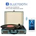 Record Player Vintage 3-Speed Bluetooth Vinyl Turntable with Stereo Speaker, Belt Driven Suitcase Vinyl Record Playerthumb 2