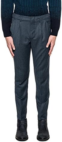 DONDUP MEN'S UP384FS116UXXX807 BLUE/BLACK WOOL PANTS