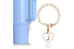 OriJoy Letter Charm Accessories for Stanley Cup, Name ID Letter Handle Charm For Stanley/Simple Modern Tumbler, Heart Shape Initial Identification Charms（J）