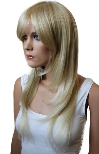 PRETTYSHOP Lady Wig Long Hair Full Cosplay Party show Straigh Heat-Resistant FZ505 Color Variation (bleach blonde 25T613 FZ505)