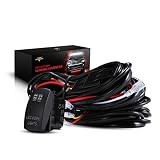 Auxbeam LED Light Bar Wiring Harness with Rocker Switch 3Pcs Switching Lines Power Relay and Fuse
