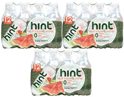 HintWater Watermelon (Pack of 36) 16 Ounce Bottles Pure Water Infused with Watermelon Zero Sugar Zero Calories Zero Sweeteners Zero Preservatives Zero Artificial Flavors