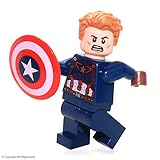LEGO Marvel Super Heroes Minifigure - Captain American Wavy Hair Civil War Version