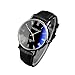 Pandaie Watch Luxury Fashion Faux Leather Mens Quartz Analog Watch Watches Black