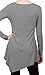[DRSKIN] Women Handkerchief Hem Long Sleeve Tunic Top (XL, Gray)