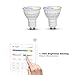 Mi-Light 2.4Ghz RF Remote And Touch Panel Control 4W Colour Changing GU10 Led Light Bulb Fully Dimmable Kelvin From Warm White 2700k To Cool White 6500k (4W GU10 RGB + Warm White + Cool White)