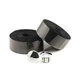 AKM Bike Handlebar Tape, Road Bike Carbon Fibre Bicycle Handlebar Tape Wraps with 2 Bar Plug