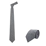 Jnjstella Men's Cotton Solid Necktie Classic Tie Dark Gray