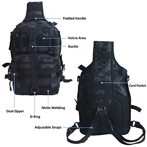 hopopower Tactical Sling Bag Backpack for Men, Military Sport Bag Pack