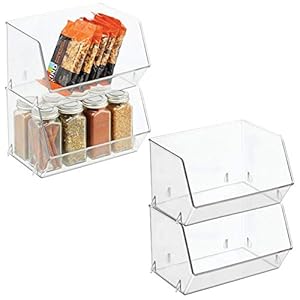 mDesign-Storage-Trays--Kitchen-Tray-Set-for-Storing-Produce-Cans-Pasta-and-More--Freezer-Pantry-and-Fridge-Boxes--Set-of-4--Clear mDesign Storage Trays – Kitchen Tray Set for Storing Produce, Cans, Pasta and More – Freezer, Pantry and Fridge Boxes…