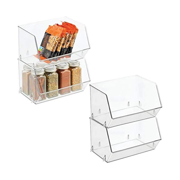 mDesign-Storage-Trays--Kitchen-Tray-Set-for-Storing-Produce-Cans-Pasta-and-More--Freezer-Pantry-and-Fridge-Boxes--Set-of-4--Clear mDesign Storage Trays – Kitchen Tray Set for Storing Produce, Cans, Pasta and More – Freezer, Pantry and Fridge Boxes…