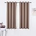 NICETOWN Insulated Blackout Curtains and Drapes - Microfiber Energy Saving Thermal Insulated Solid Grommet Blackout Draperies for Kitchen (1 Pair, 52 inches by 63 Inch, Taupe)