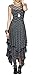 R.Vivimos Womens Sleeveless Backless Asymmetrical Layered Lace Long Dress with Slip Two Pieces (XL, Grey)