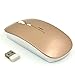 SROCKER T3 Ultra-thin 2.4GHz Wireless Silent Click Optical Mouse/Mice 3 Adjustable DPI Levels with 4 Buttons and Nano USB Receiver for Laptop/PC/Mac(Brown)