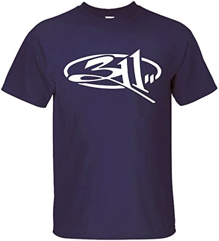 Men's Top Band 311 Band Short Sleeve Soft Cotton Colorful T-Shirt dark blue XXL